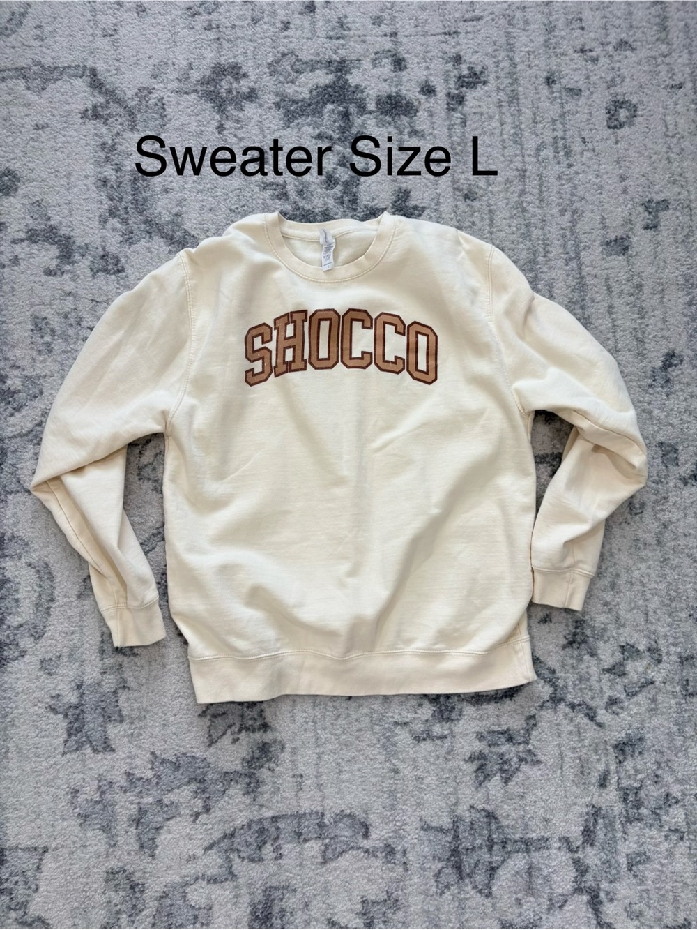SHOCCO Women’s Cream Crewneck Sweatshirt Size Large